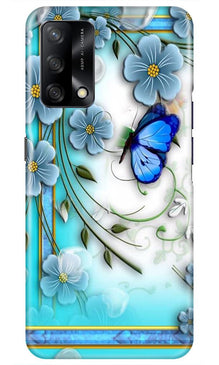 Blue Butterfly Mobile Back Case for Oppo F19 (Design - 21)