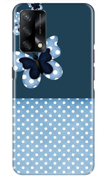White dots Butterfly Mobile Back Case for Oppo F19 (Design - 31)