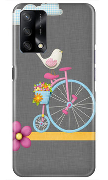 Sparron with cycle Mobile Back Case for Oppo F19 (Design - 34)