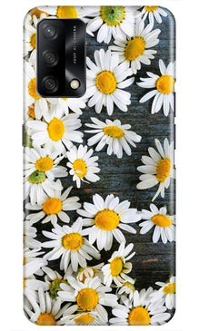 White flowers2 Mobile Back Case for Oppo F19 (Design - 62)