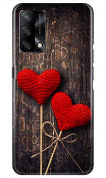 Red Hearts Mobile Back Case for Oppo F19 (Design - 80)