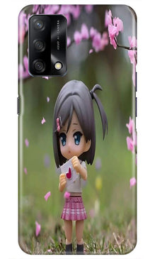 Cute Girl Mobile Back Case for Oppo F19 (Design - 92)