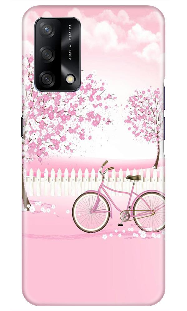 Pink Flowers Cycle Case for Oppo F19(Design - 102)