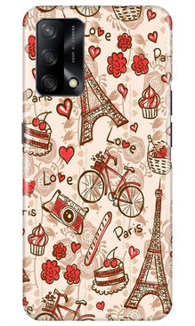 Love Paris Mobile Back Case for Oppo F19  (Design - 103)