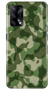 Army Camouflage Mobile Back Case for Oppo F19  (Design - 106)