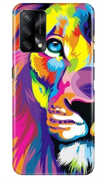 Colorful Lion Mobile Back Case for Oppo F19  (Design - 110)
