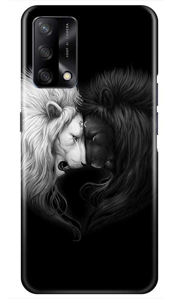 Dark White Lion Case for Oppo F19  (Design - 140)