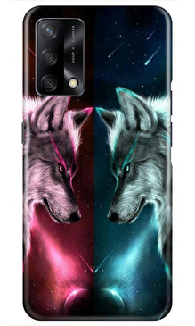 Wolf fight Mobile Back Case for Oppo F19 (Design - 221)