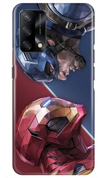 Ironman Captain America Mobile Back Case for Oppo F19 (Design - 245)