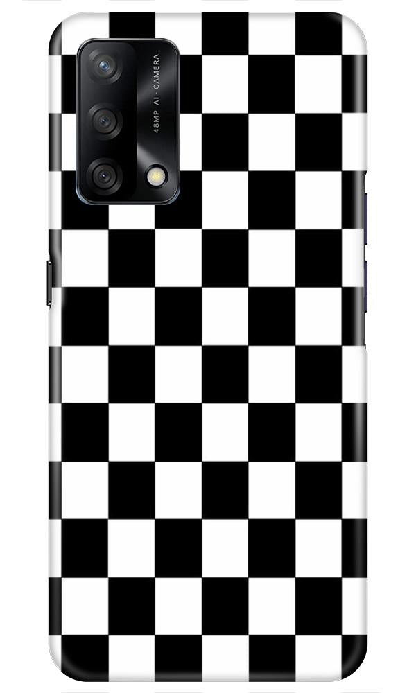 Black White Boxes Mobile Back Case for Oppo F19 (Design - 372)