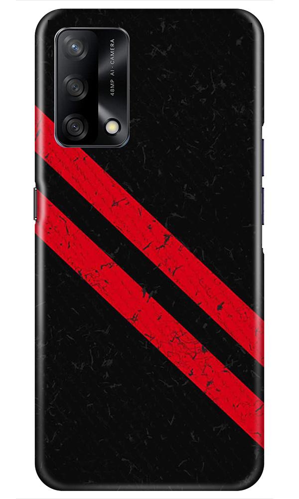 Black Red Pattern Mobile Back Case for Oppo F19 (Design - 373)