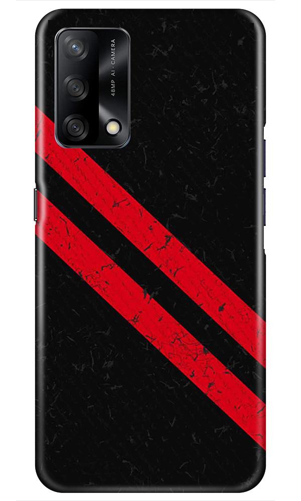 Black Red Pattern Mobile Back Case for Oppo F19 (Design - 373)