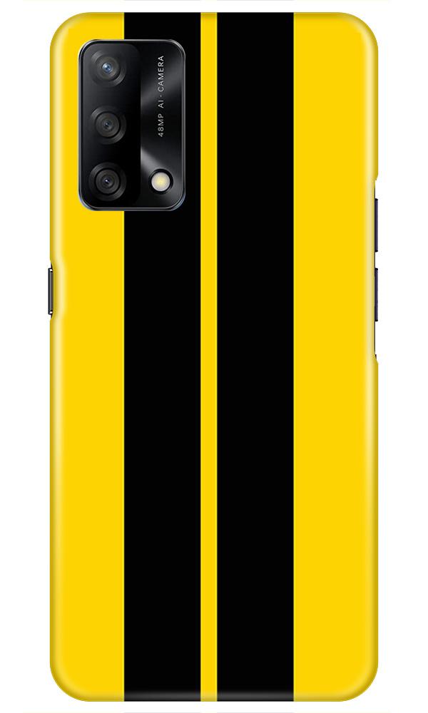 Black Yellow Pattern Mobile Back Case for Oppo F19 (Design - 377)