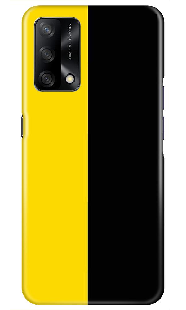 Black Yellow Pattern Mobile Back Case for Oppo F19 (Design - 397)