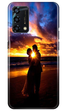 Couple Sea shore Mobile Back Case for Oppo F19s (Design - 13)