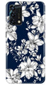 White flowers Blue Background Case for Oppo F19s