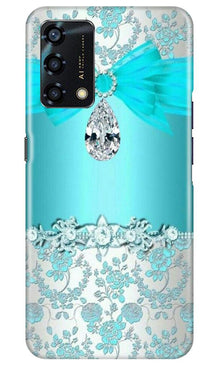 Shinny Blue Background Mobile Back Case for Oppo F19s (Design - 32)