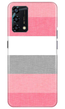 Pink white pattern Mobile Back Case for Oppo F19s (Design - 55)