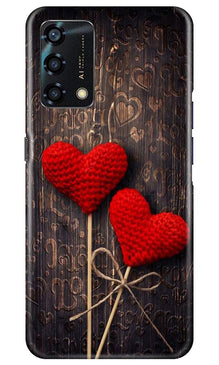 Red Hearts Mobile Back Case for Oppo F19s (Design - 80)