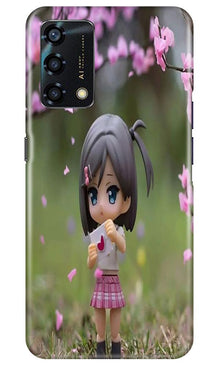 Cute Girl Mobile Back Case for Oppo F19s (Design - 92)