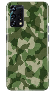 Army Camouflage Mobile Back Case for Oppo F19s  (Design - 106)