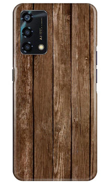 Wooden Look Mobile Back Case for Oppo F19s  (Design - 112)