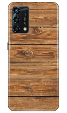 Wooden Look Mobile Back Case for Oppo F19s  (Design - 113)