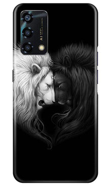 Dark White Lion Mobile Back Case for Oppo F19s  (Design - 140)