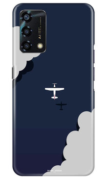 Clouds Plane Mobile Back Case for Oppo F19s (Design - 196)