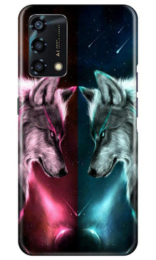Wolf fight Mobile Back Case for Oppo F19s (Design - 221)