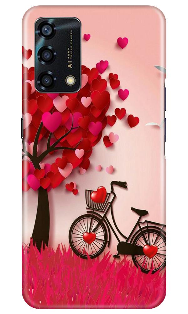 Red Heart Cycle Case for Oppo F19s (Design No. 222)