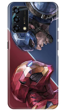 Ironman Captain America Mobile Back Case for Oppo F19s (Design - 245)