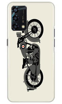 MotorCycle Mobile Back Case for Oppo F19s (Design - 259)