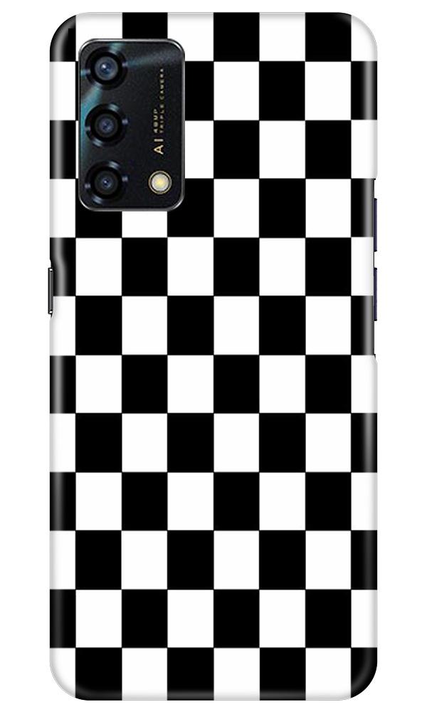 Black White Boxes Mobile Back Case for Oppo F19s (Design - 372)