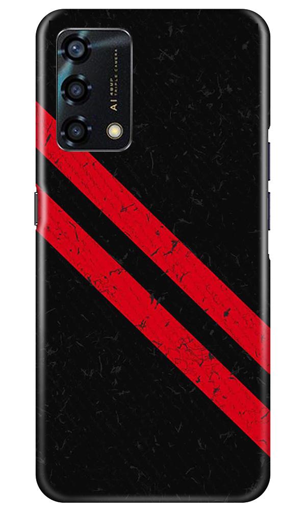 Black Red Pattern Mobile Back Case for Oppo F19s (Design - 373)