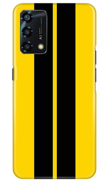 Black Yellow Pattern Mobile Back Case for Oppo F19s (Design - 377)