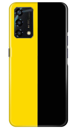Black Yellow Pattern Mobile Back Case for Oppo F19s (Design - 397)