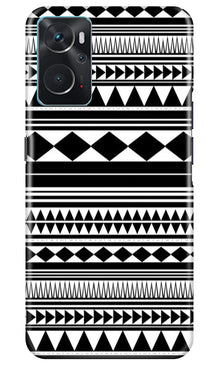 Black white Pattern Mobile Back Case for Oppo K10 (Design - 5)