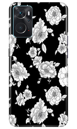White flowers Black Background Case for Oppo K10