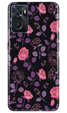 Rose Black Background Mobile Back Case for Oppo K10 (Design - 27)
