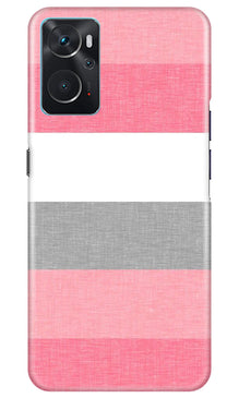 Pink white pattern Mobile Back Case for Oppo K10 (Design - 55)
