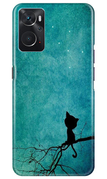 Moon cat Mobile Back Case for Oppo K10 (Design - 70)