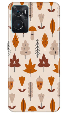 Leaf Pattern Art Mobile Back Case for Oppo K10  (Design - 132)