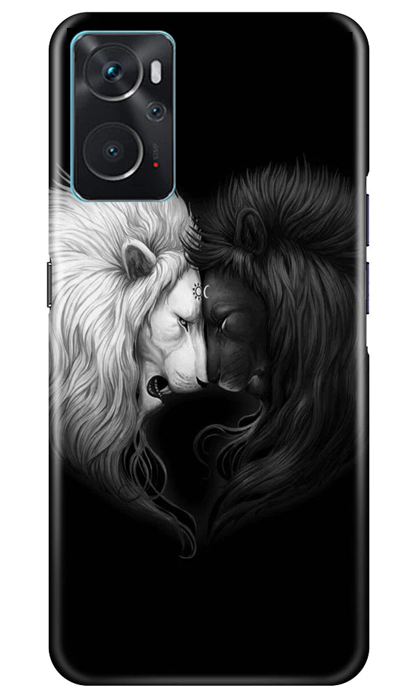 Dark White Lion Case for Oppo K10  (Design - 140)