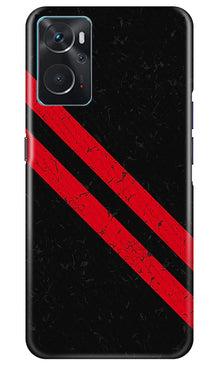 Black Red Pattern Mobile Back Case for Oppo K10 (Design - 332)