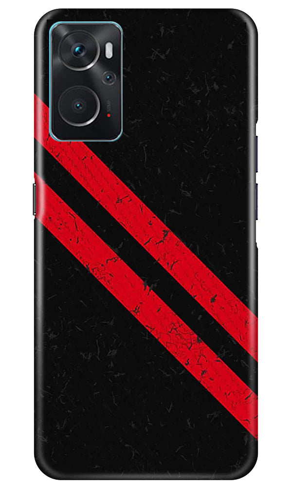 Black Red Pattern Mobile Back Case for Oppo K10 (Design - 332)