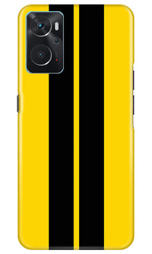 Black Yellow Pattern Mobile Back Case for Oppo K10 (Design - 336)