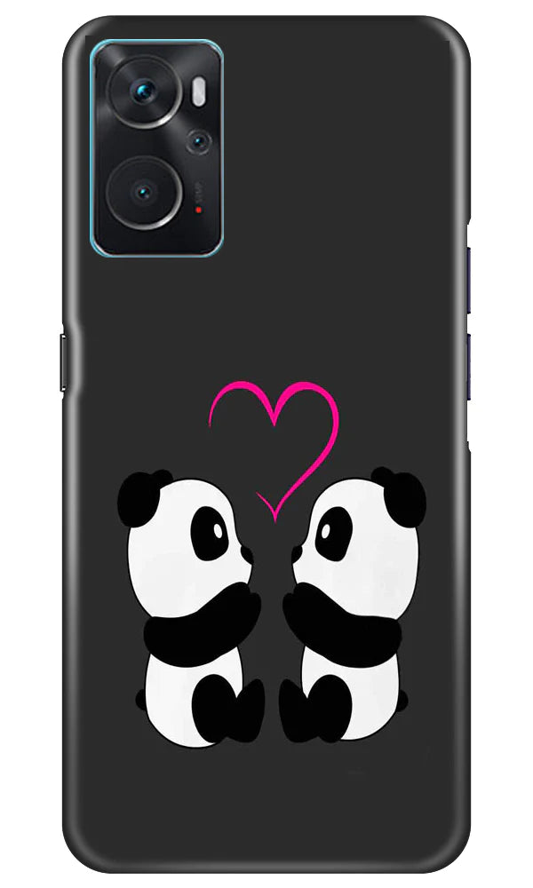 Panda Love Mobile Back Case for Oppo K10 (Design - 355)