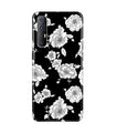 White flowers Black Background Case for Oppo Reno3 Pro