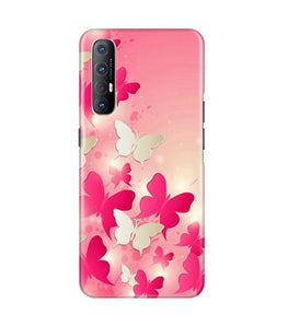White Pick Butterflies Case for Oppo Reno3 Pro
